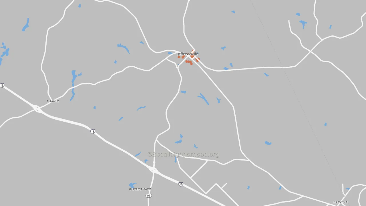 Bike Grade map of 31044, GA