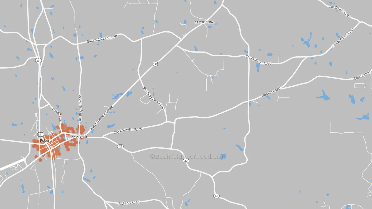 Bike Grade map of 31050, GA