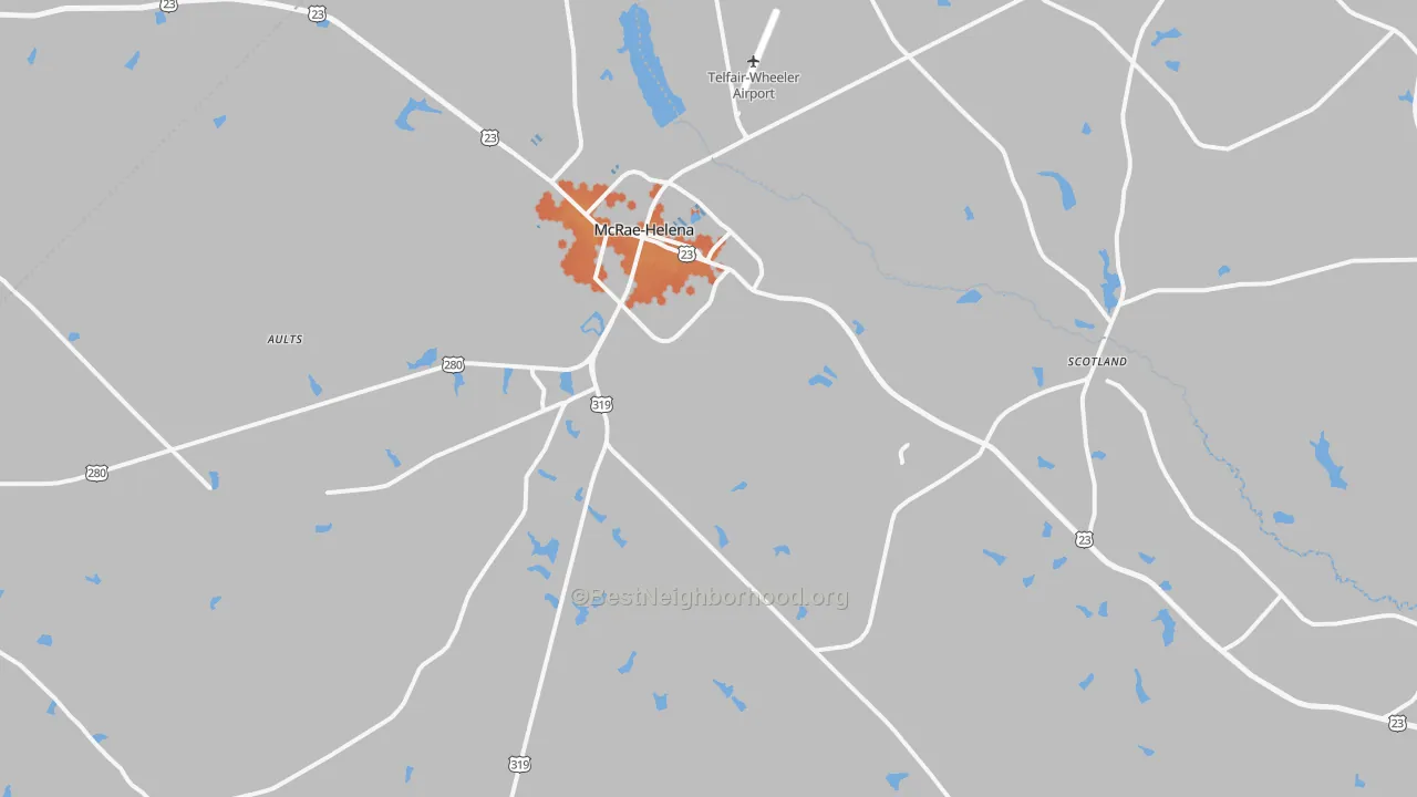 Bike Grade map of 31055, GA