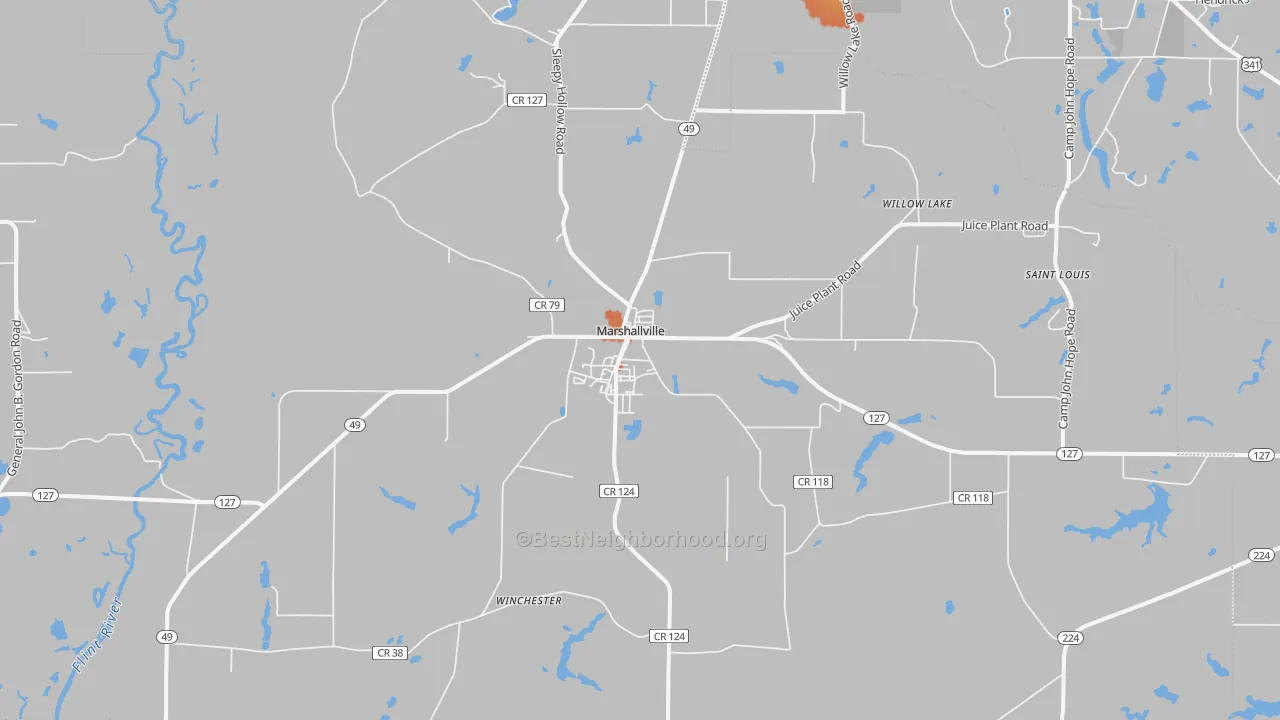 Bike Grade map of 31057, GA