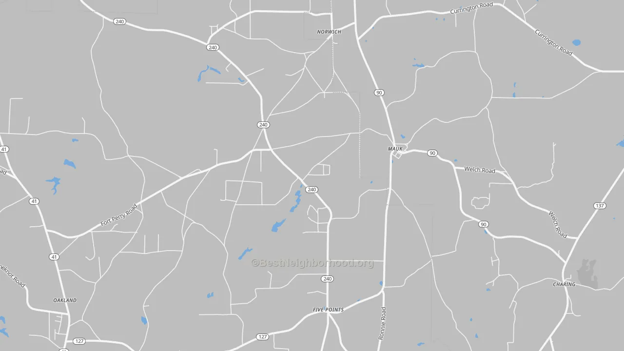 Bike Grade map of 31058, GA