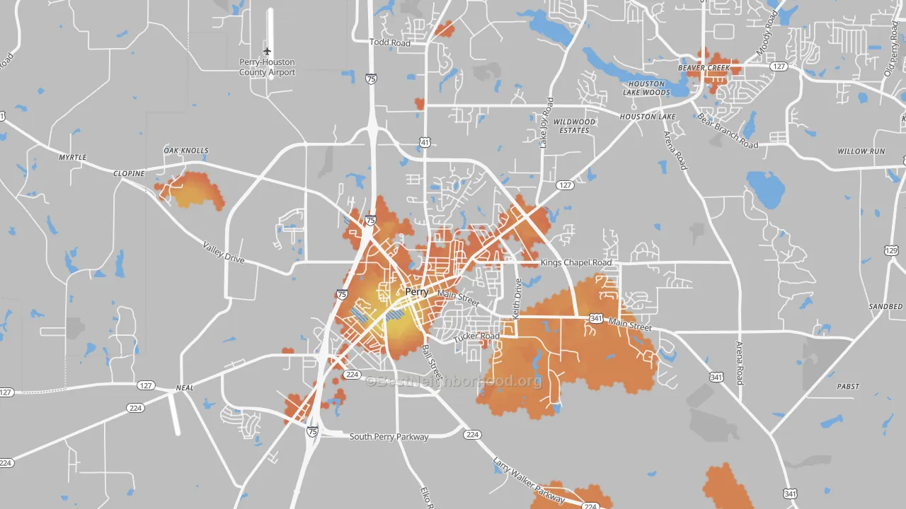 Bike Grade map of 31069, GA