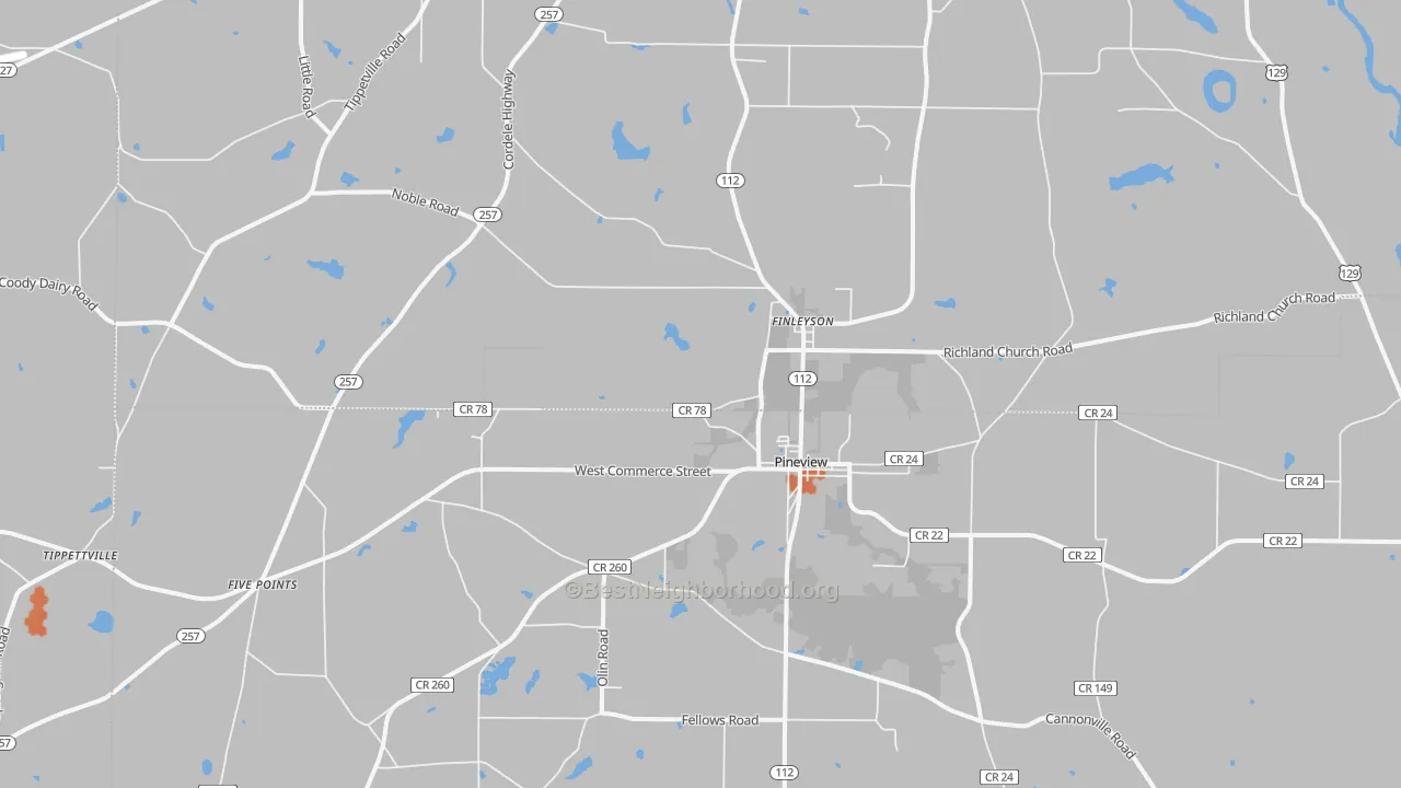 Bike Grade map of 31071, GA