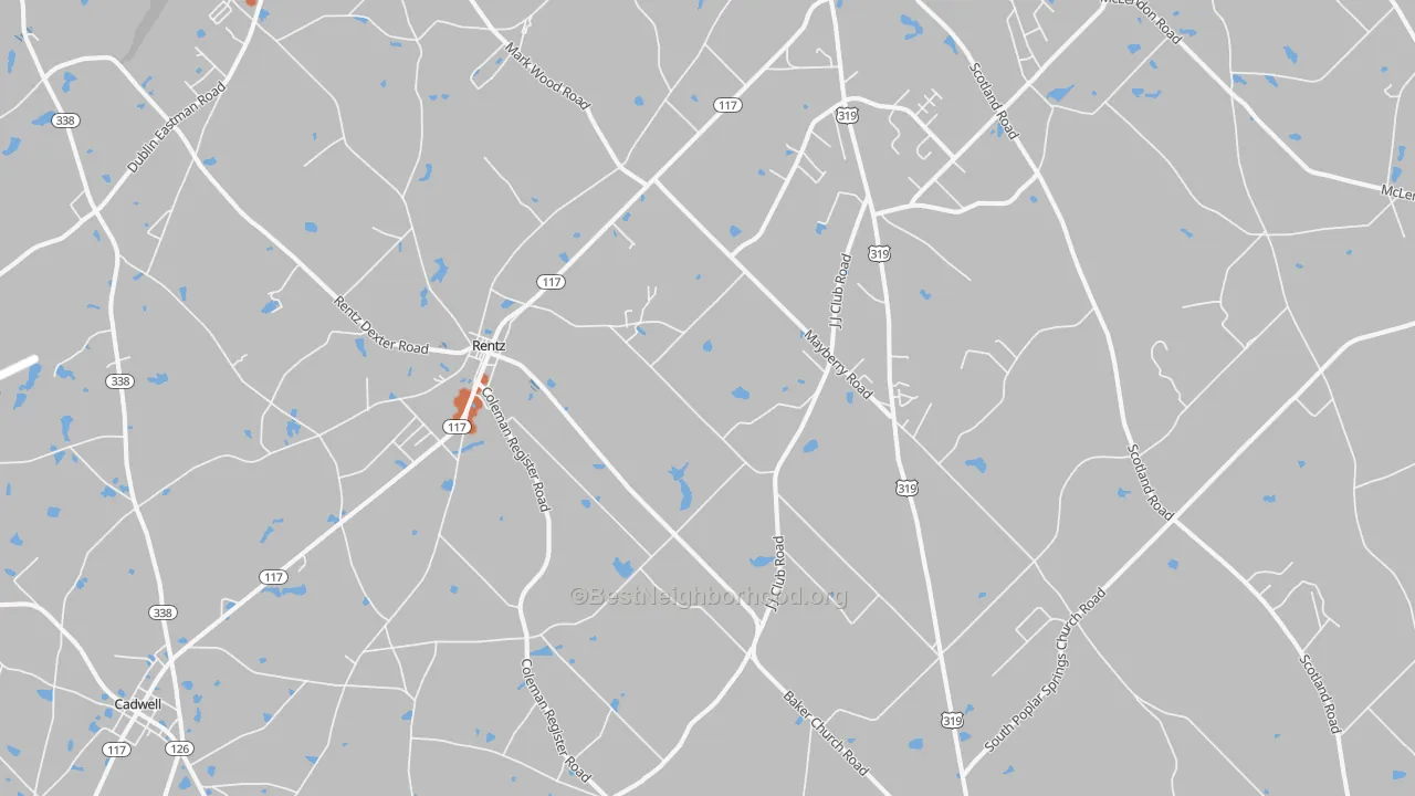 Bike Grade map of 31075, GA