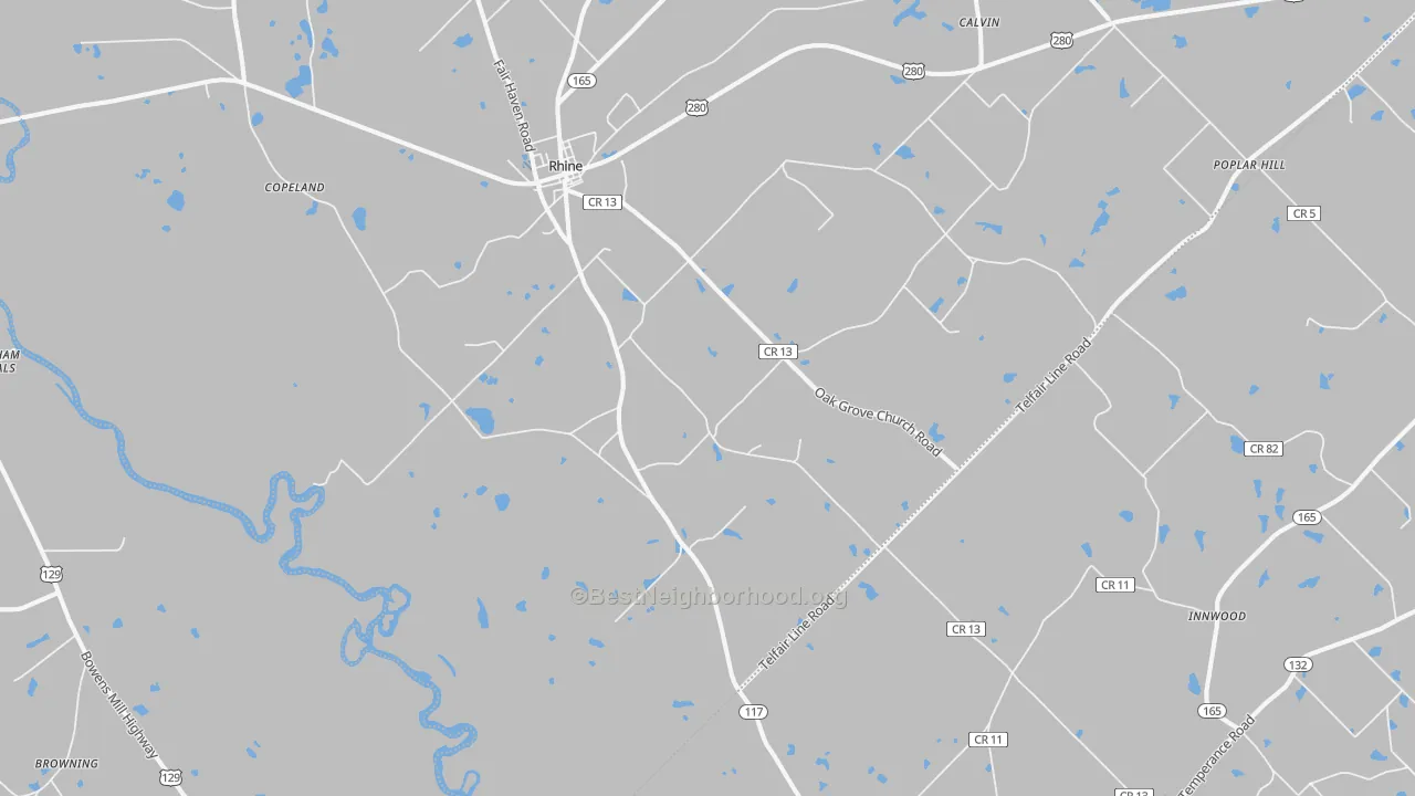 Bike Grade map of 31077, GA