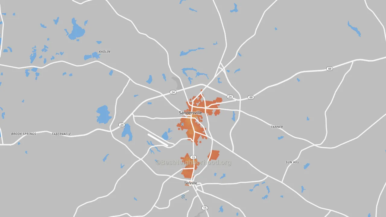 Bike Grade map of 31082, GA