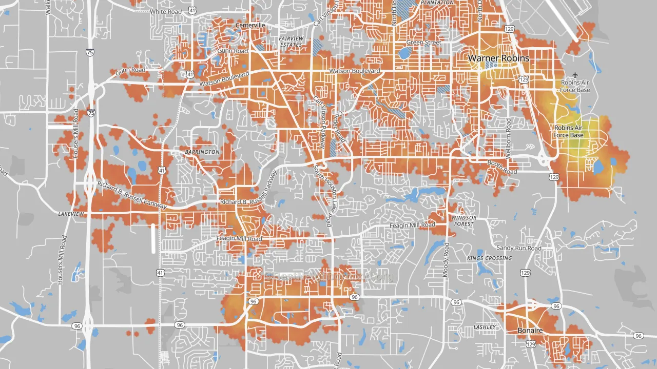 Bike Grade map of 31088, GA