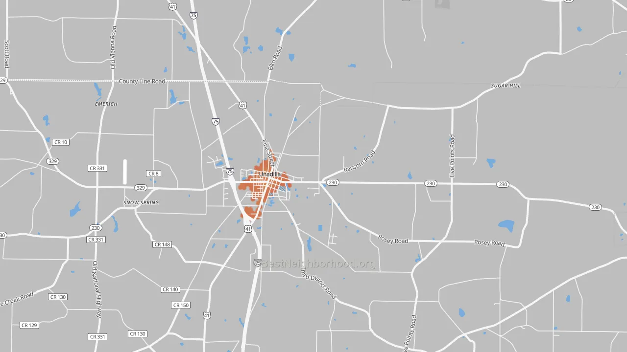 Bike Grade map of 31091, GA