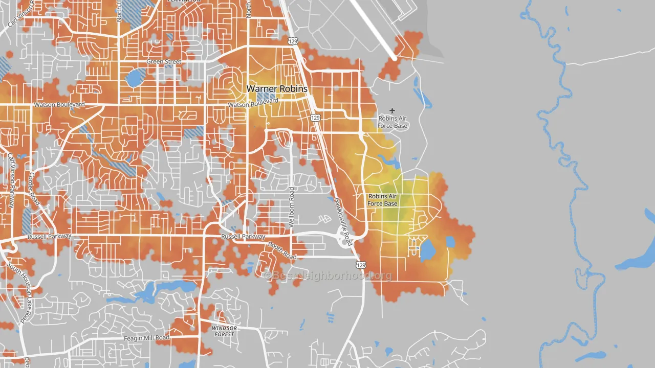 Bike Grade map of 31098, GA