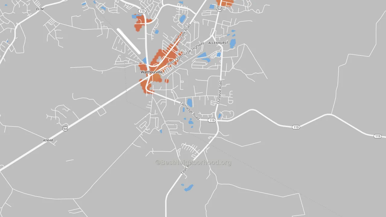 Bike Grade map of 31301, GA