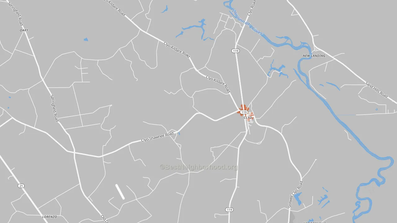 Bike Grade map of 31303, GA