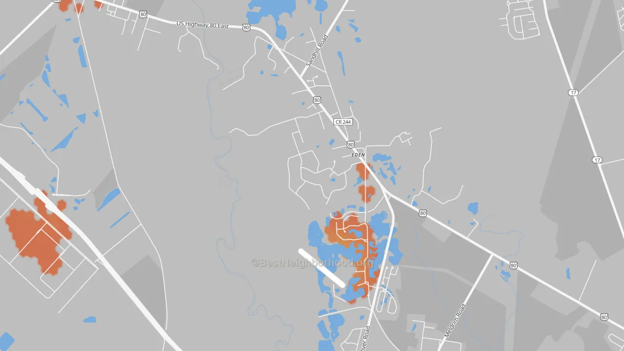 Bike Grade map of 31307, GA