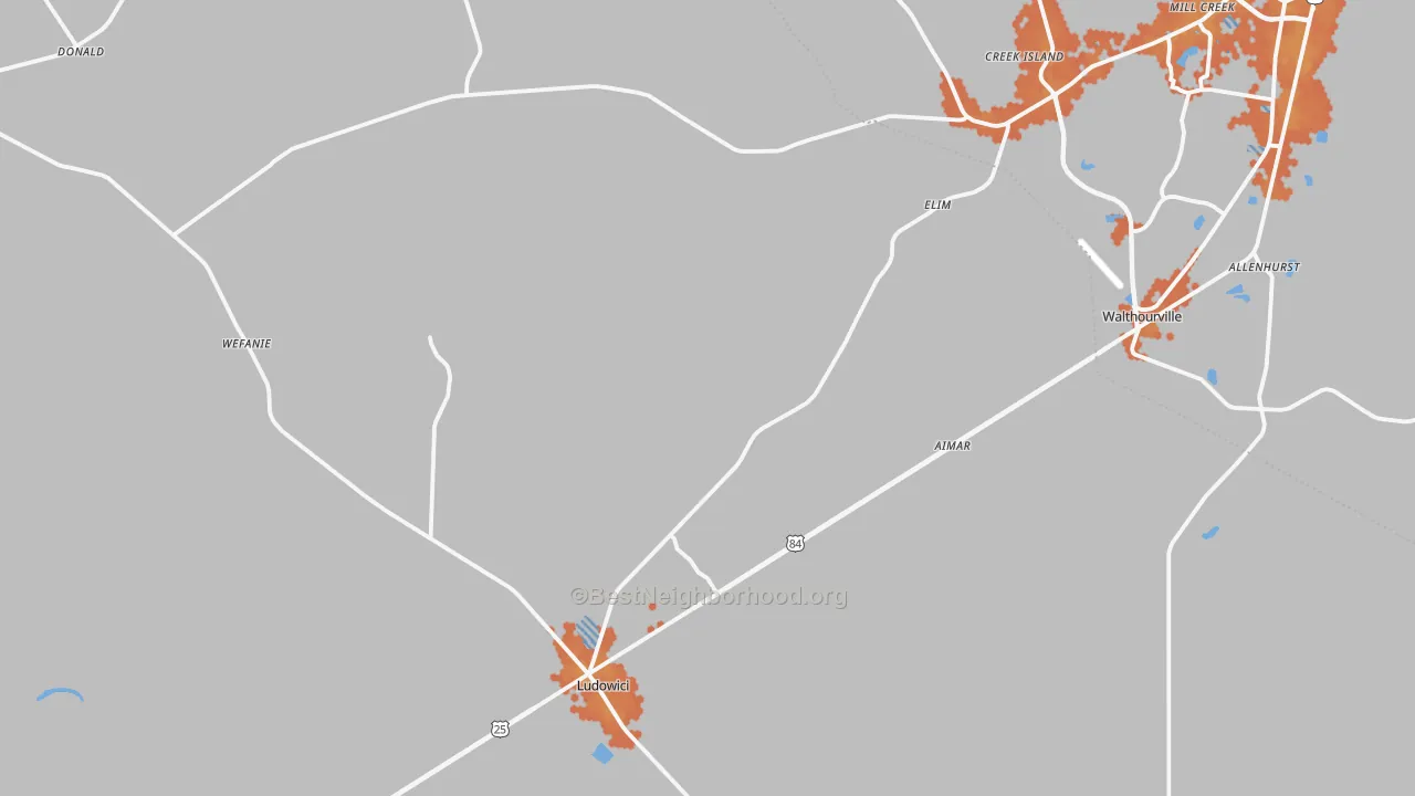 Bike Grade map of 31316, GA