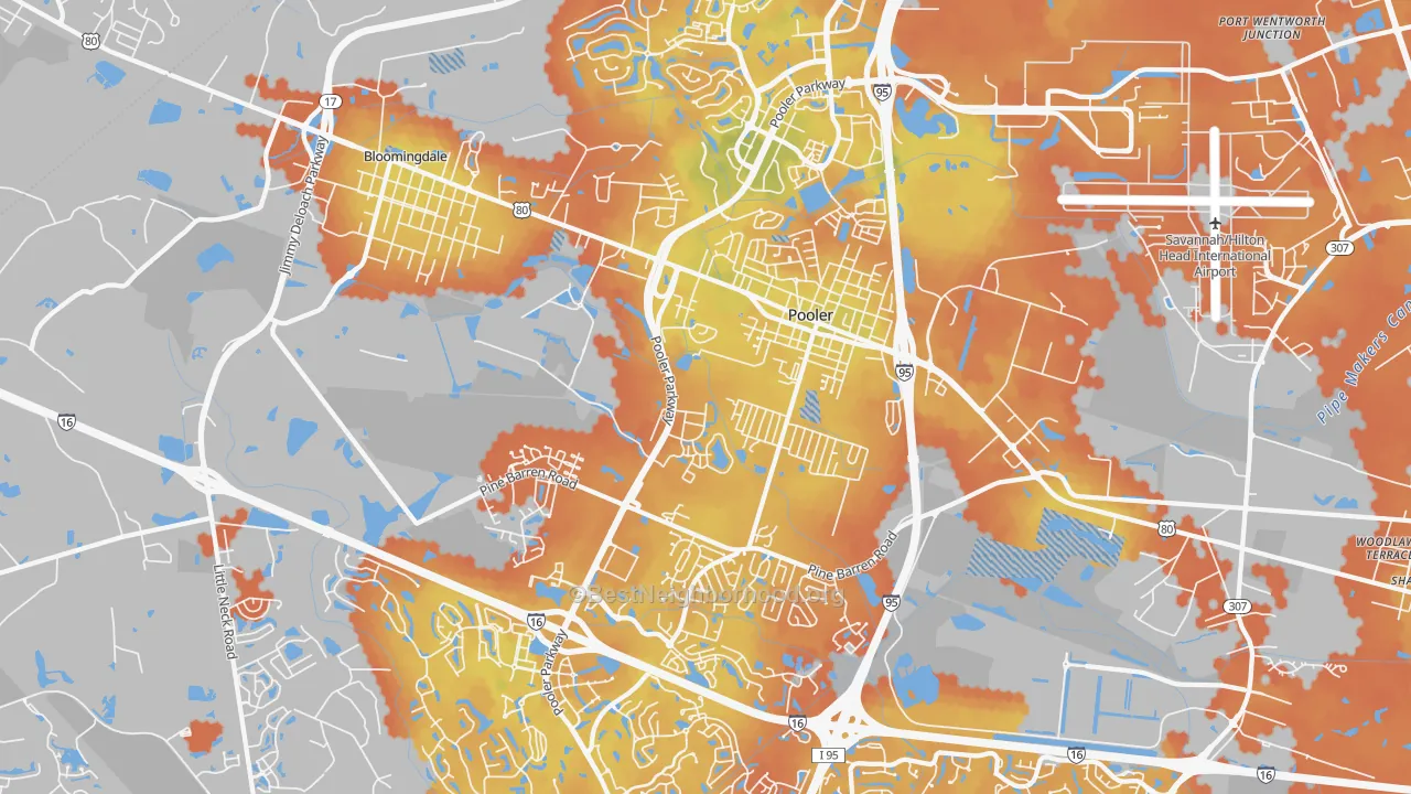 Bike Grade map of 31322, GA