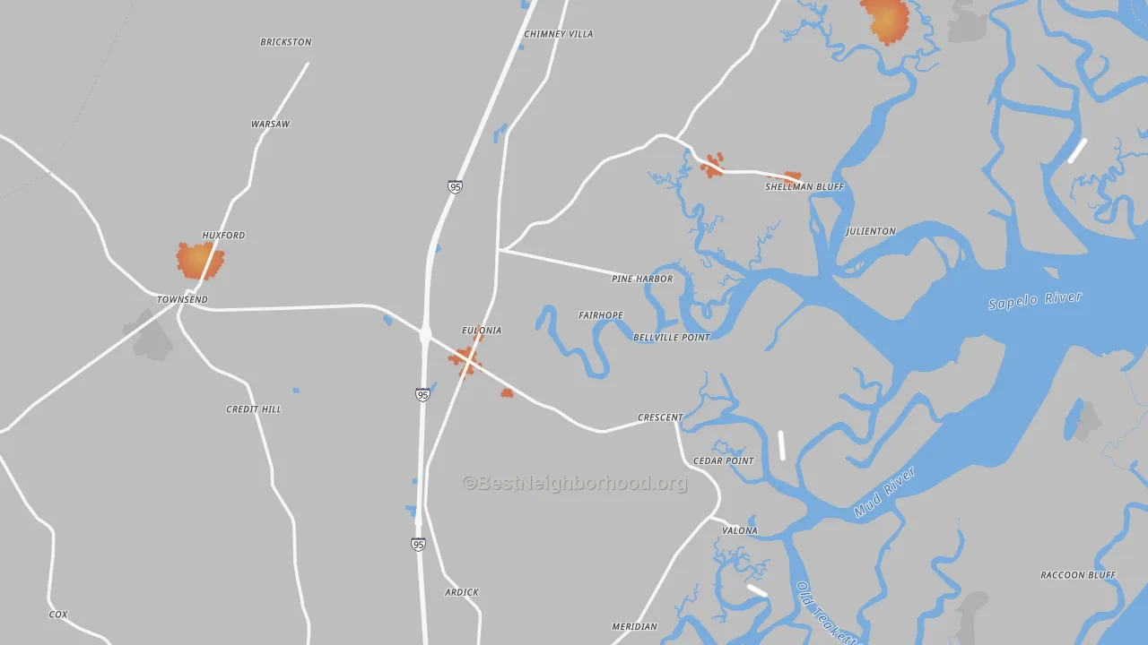 Bike Grade map of 31331, GA