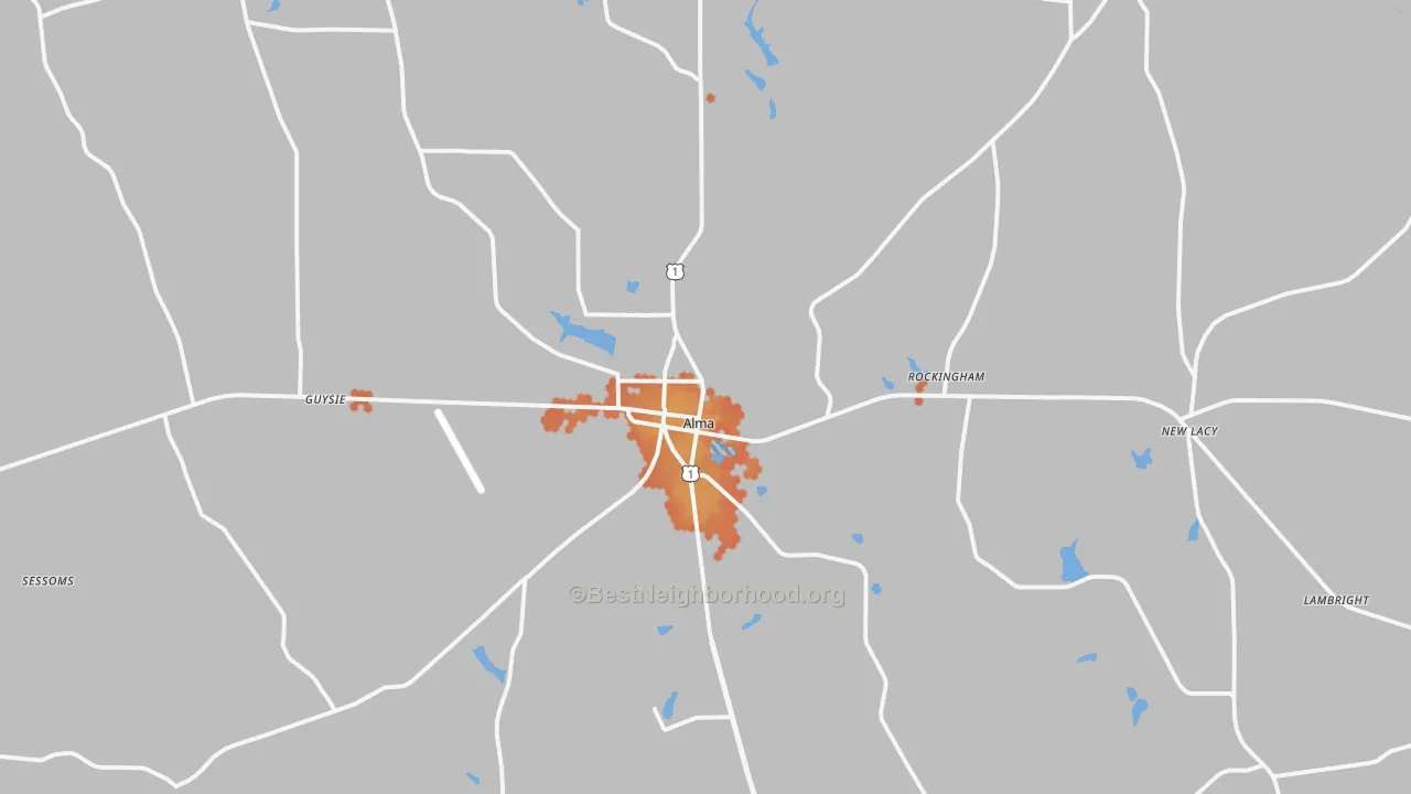 Bike Grade map of 31510, GA