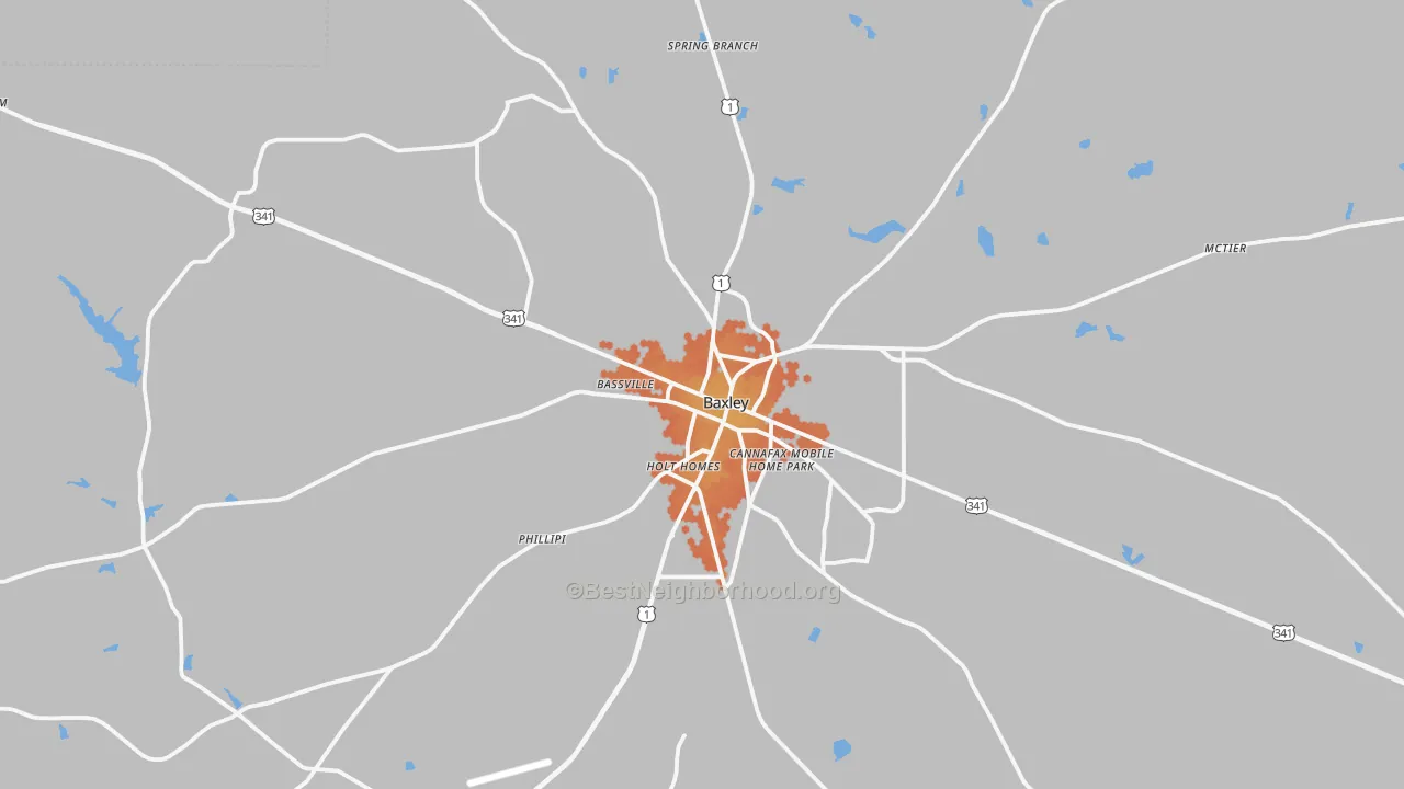 Bike Grade map of 31513, GA