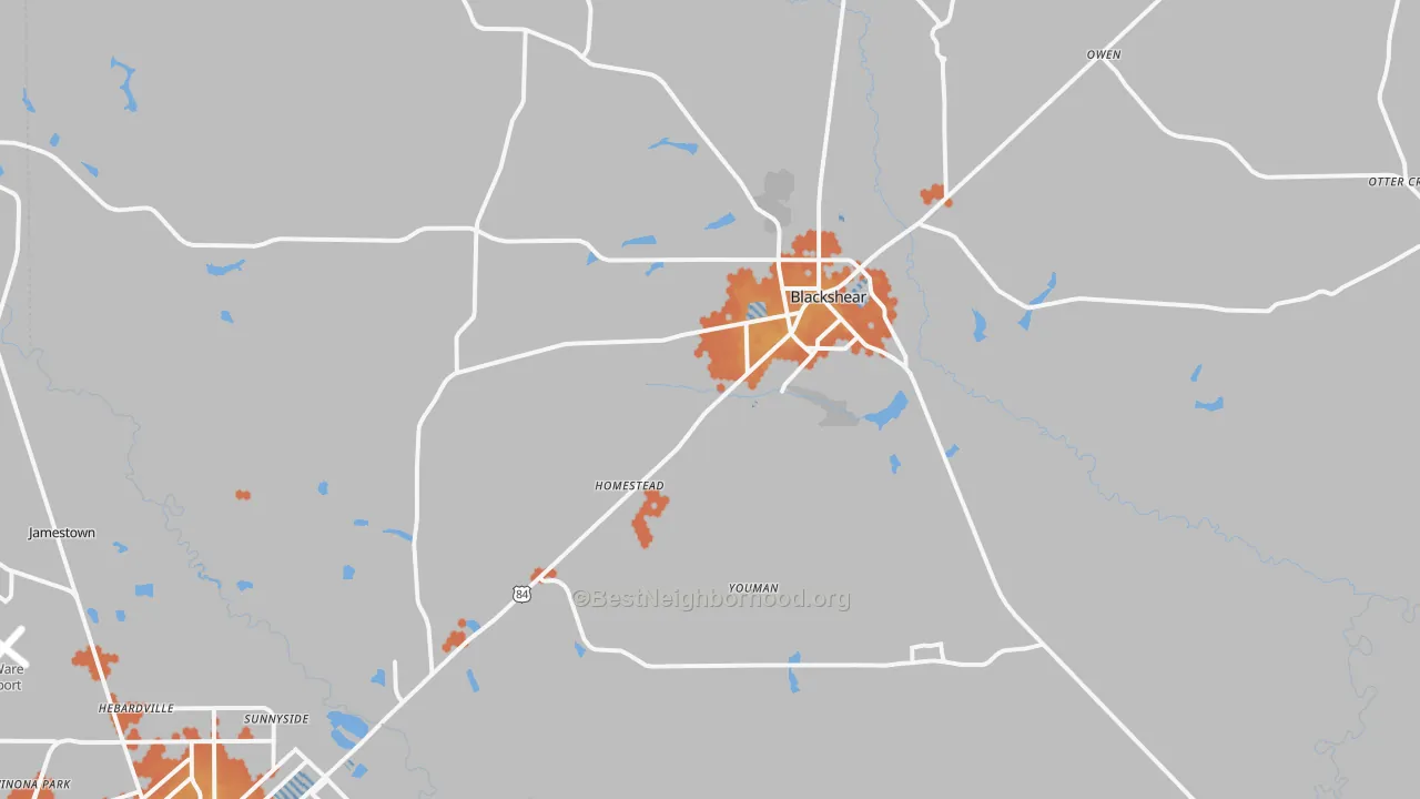 Bike Grade map of 31516, GA