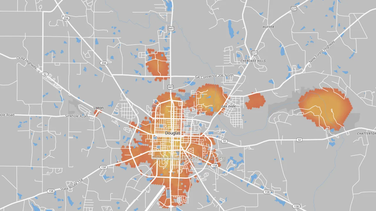 Bike Grade map of 31533, GA