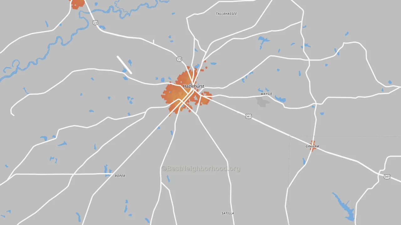 Bike Grade map of 31539, GA