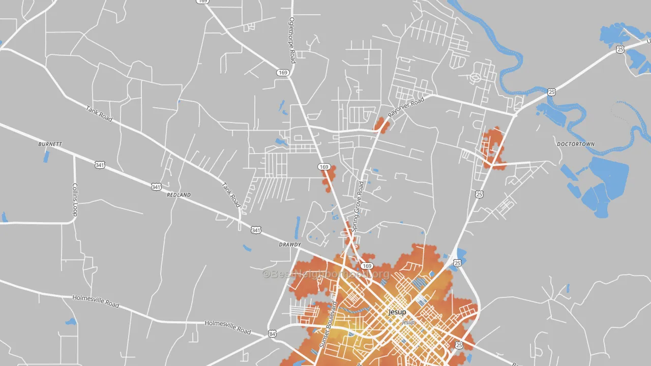 Bike Grade map of 31545, GA