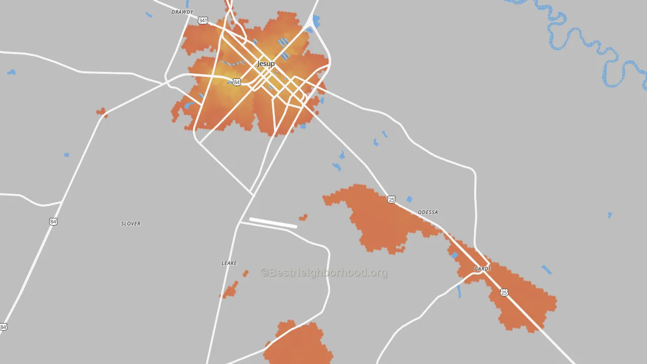 Bike Grade map of 31546, GA