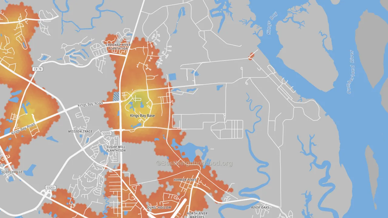 Bike Grade map of 31547, GA