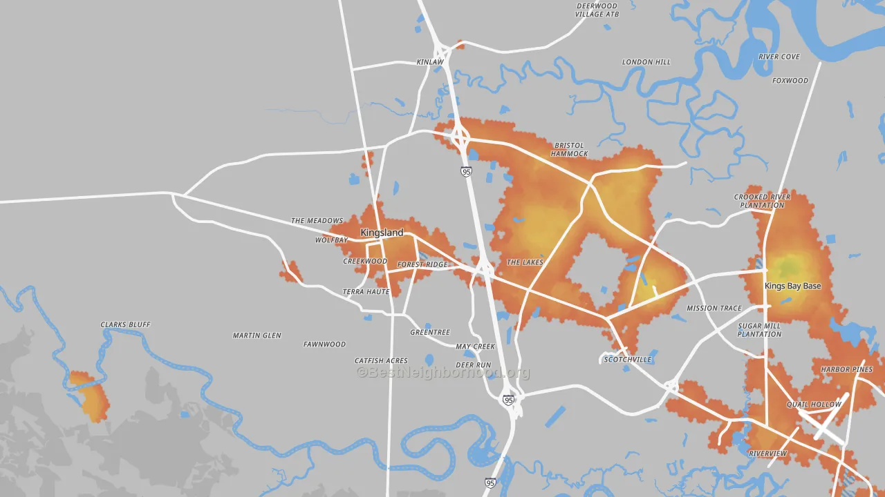 Bike Grade map of 31548, GA