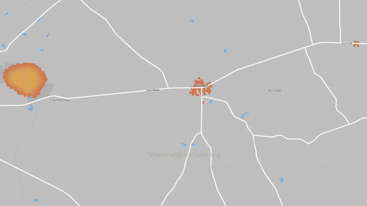 Bike Grade map of 31554, GA