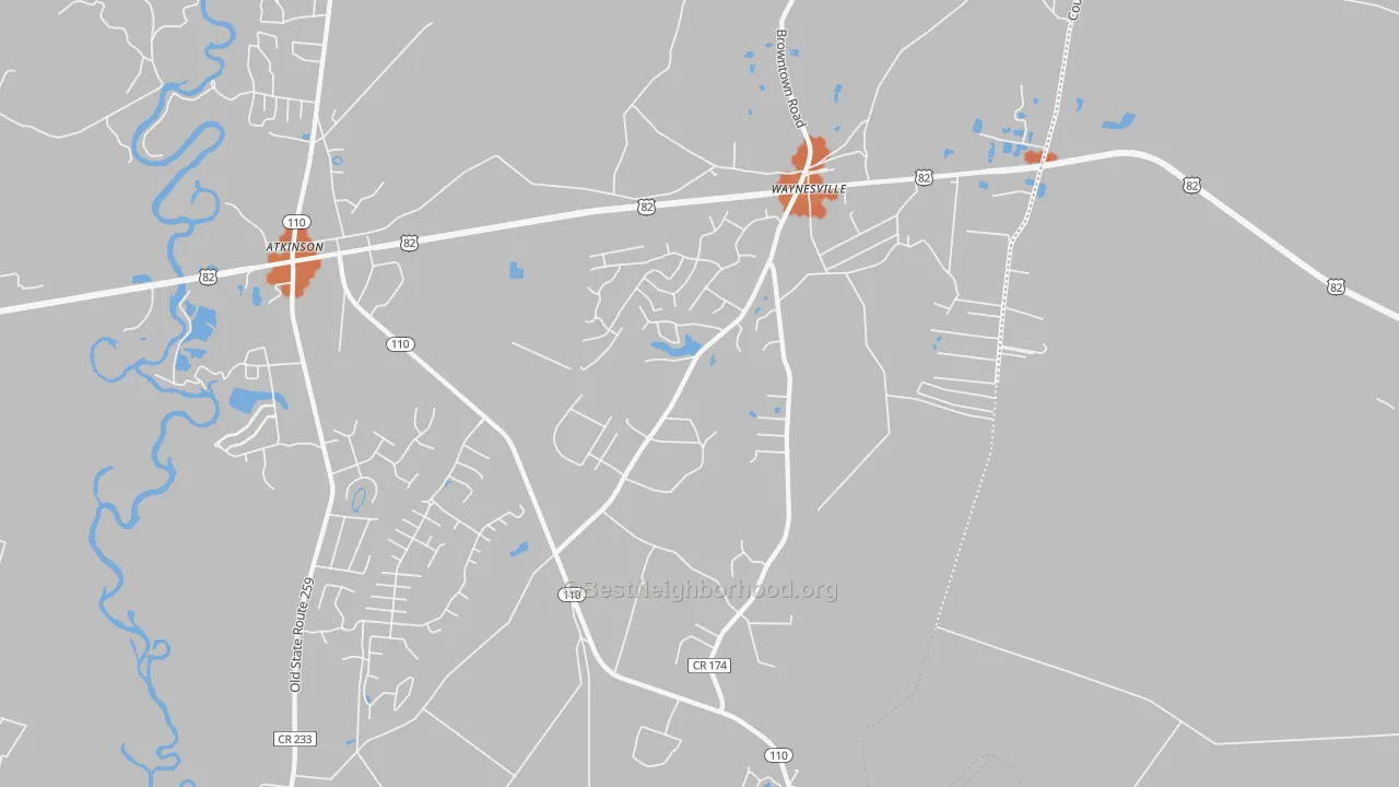 Bike Grade map of 31566, GA