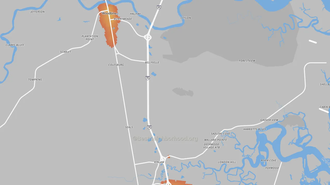 Bike Grade map of 31569, GA