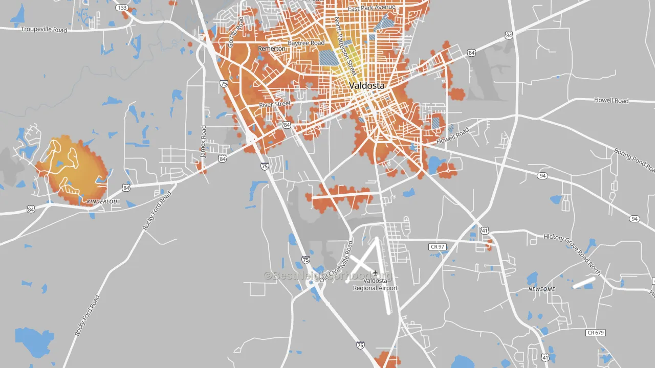 Bike Grade map of 31601, GA