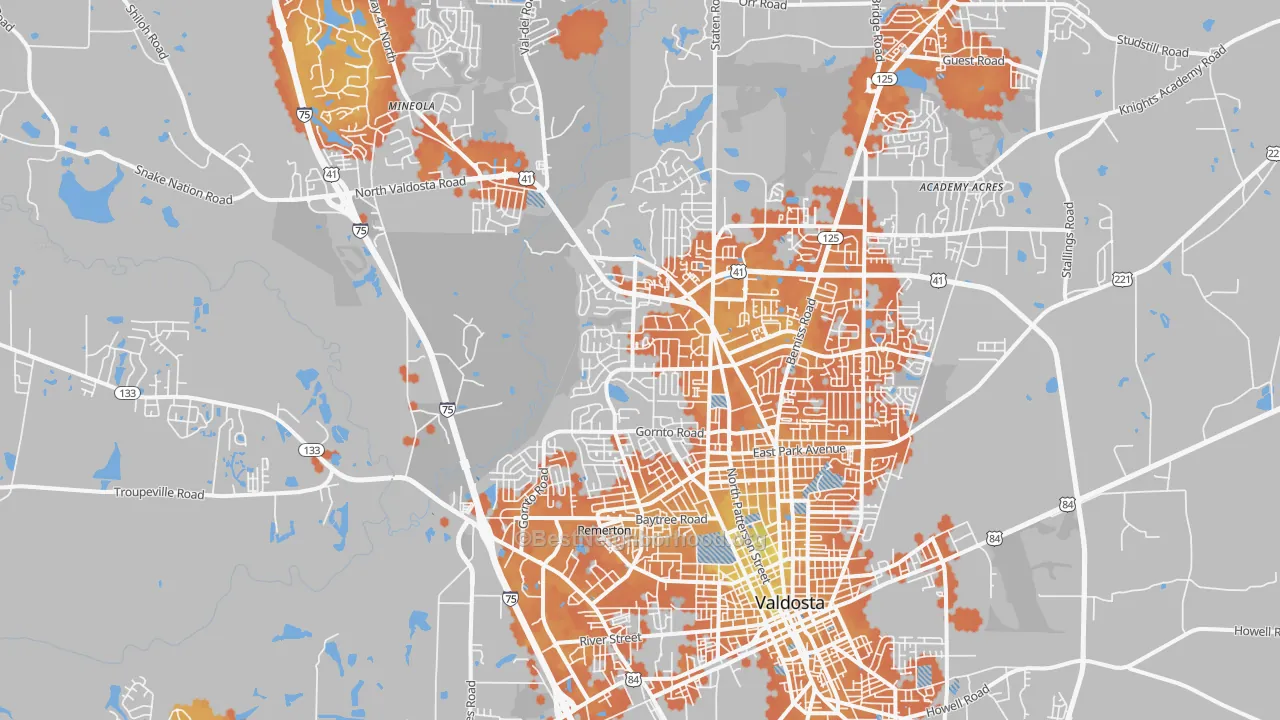 Bike Grade map of 31602, GA