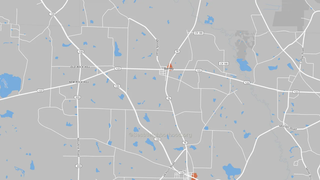 Bike Grade map of 31625, GA