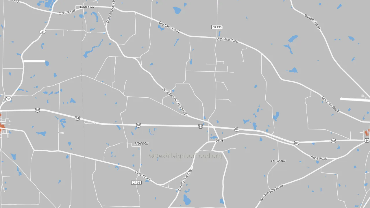 Bike Grade map of 31629, GA