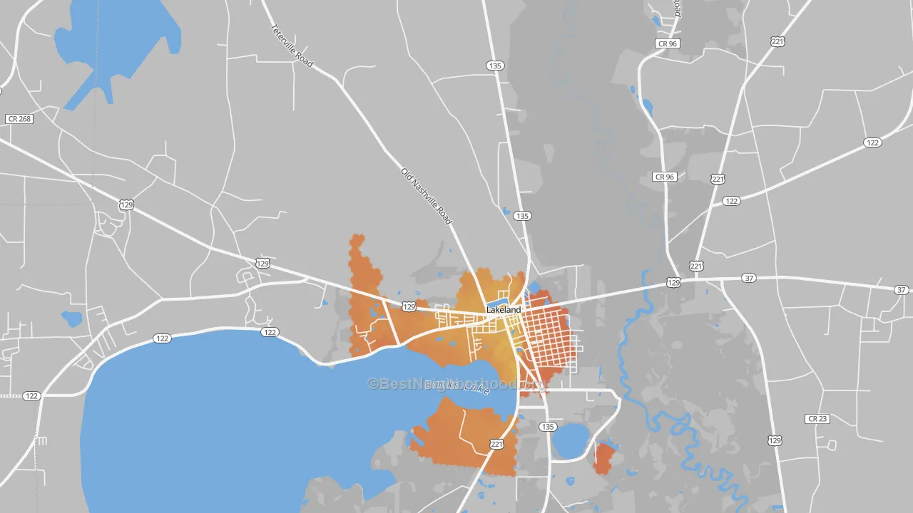 Bike Grade map of 31635, GA