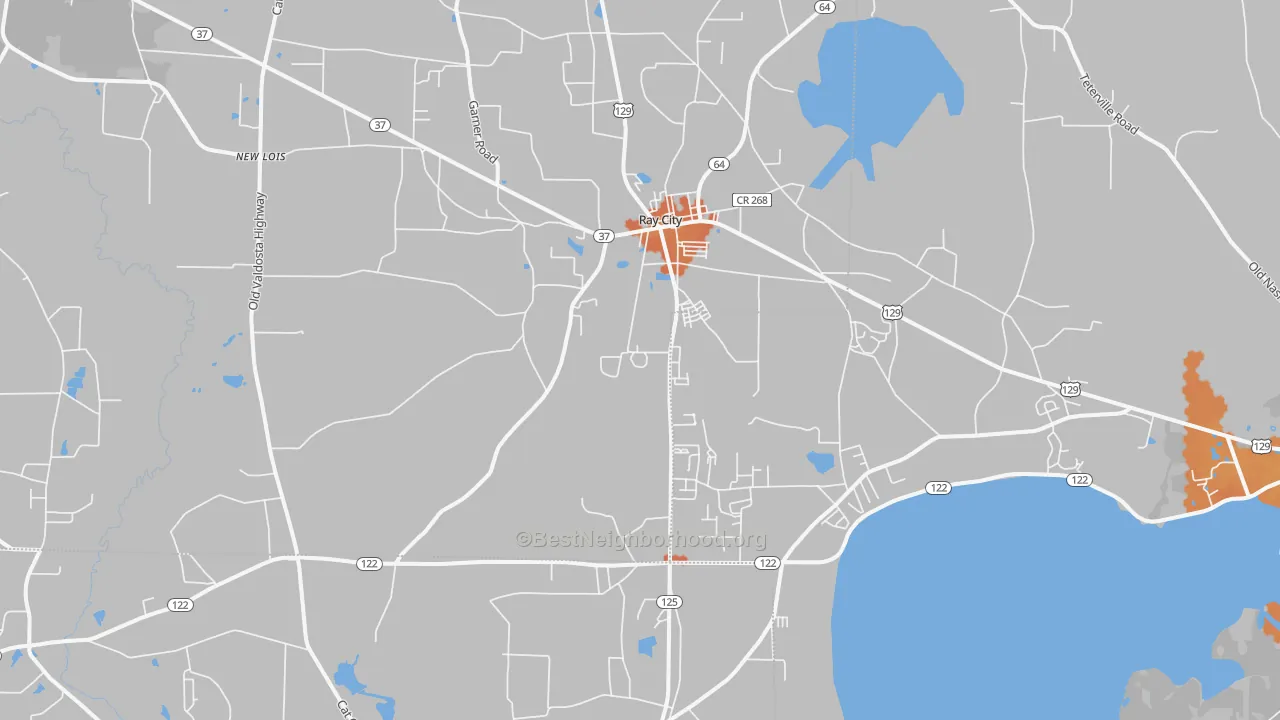 Bike Grade map of 31645, GA