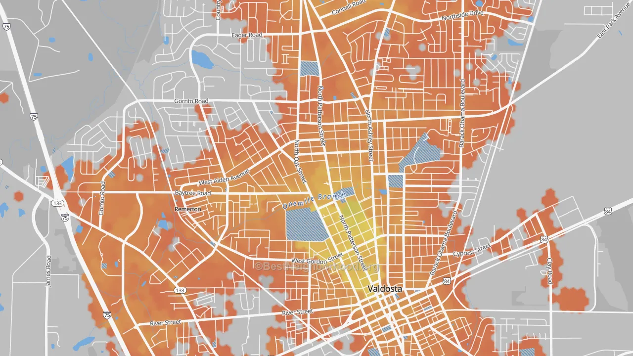 Bike Grade map of 31698, GA