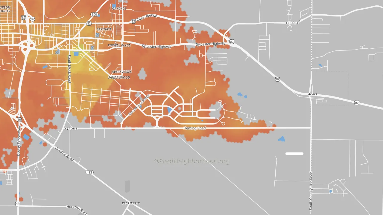 Bike Grade map of 31704, GA