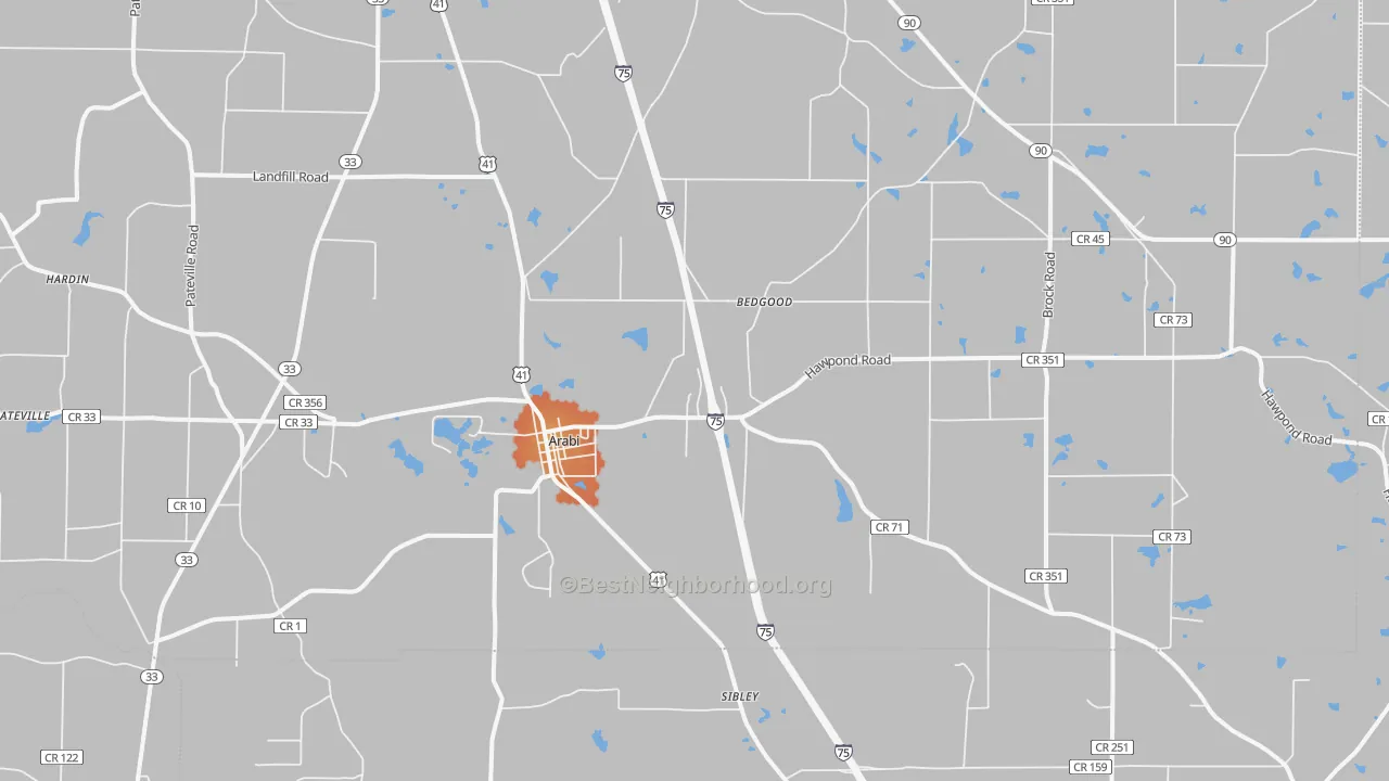 Bike Grade map of 31712, GA