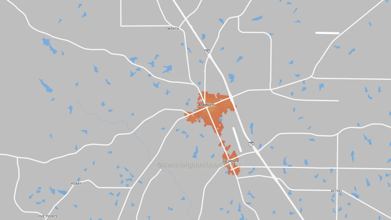 Bike Grade map of 31714, GA