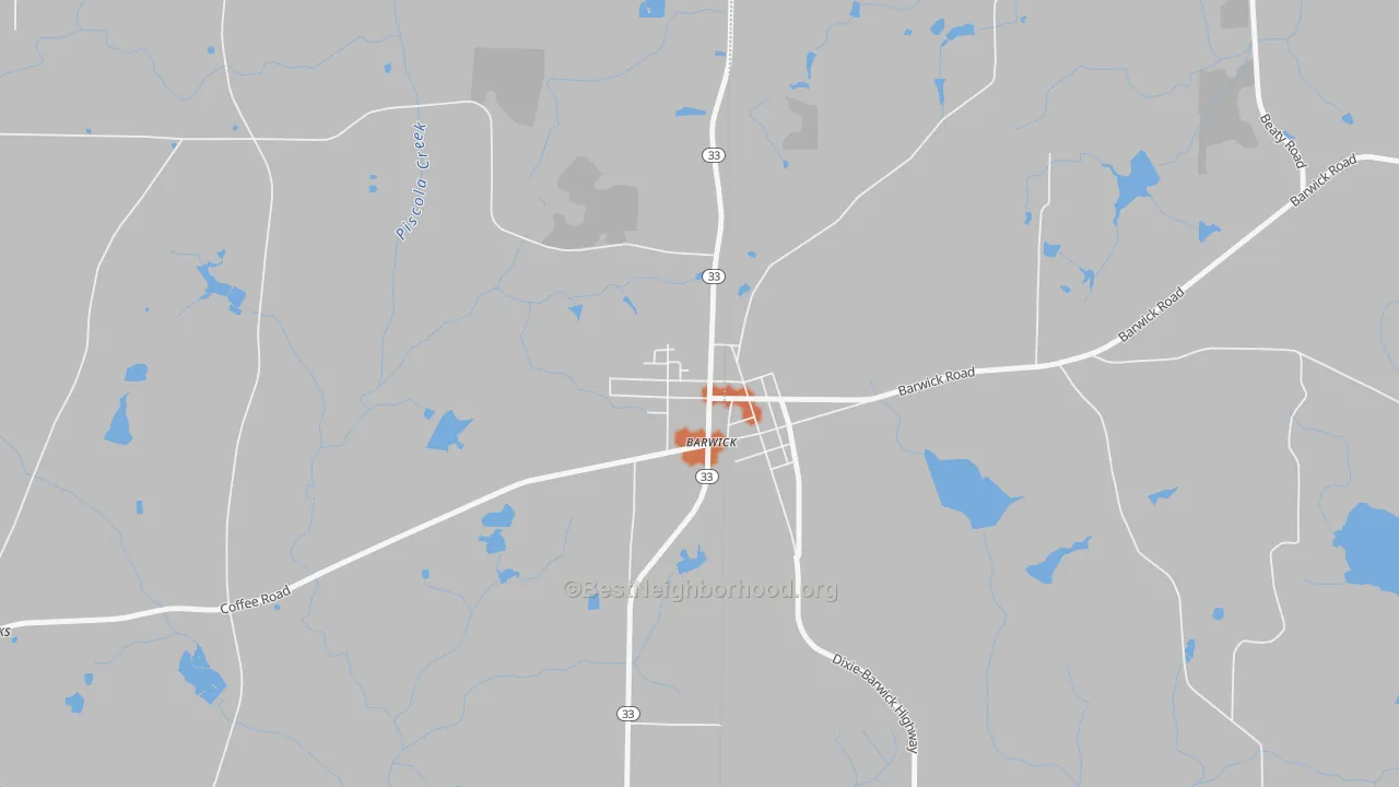 Bike Grade map of 31720, GA