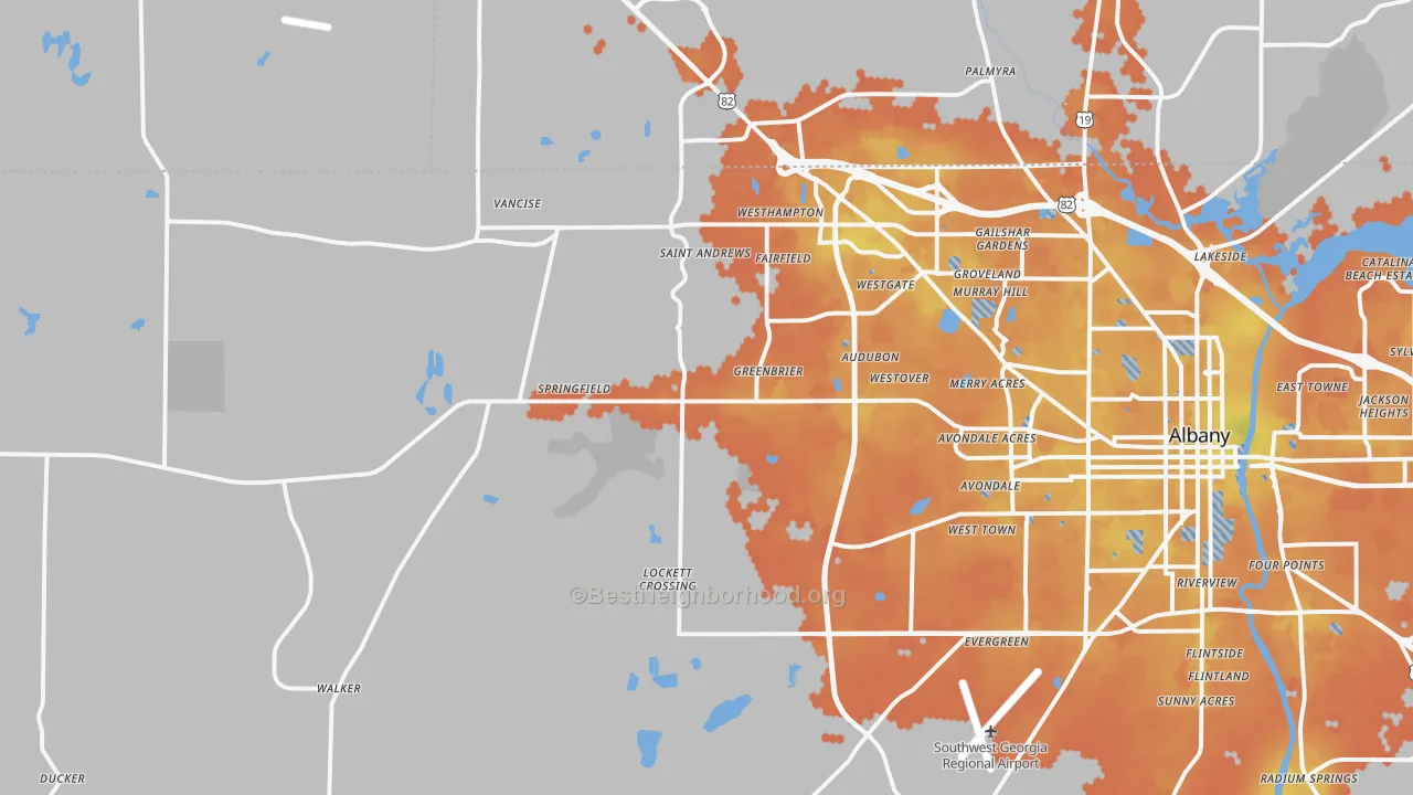 Bike Grade map of 31721, GA