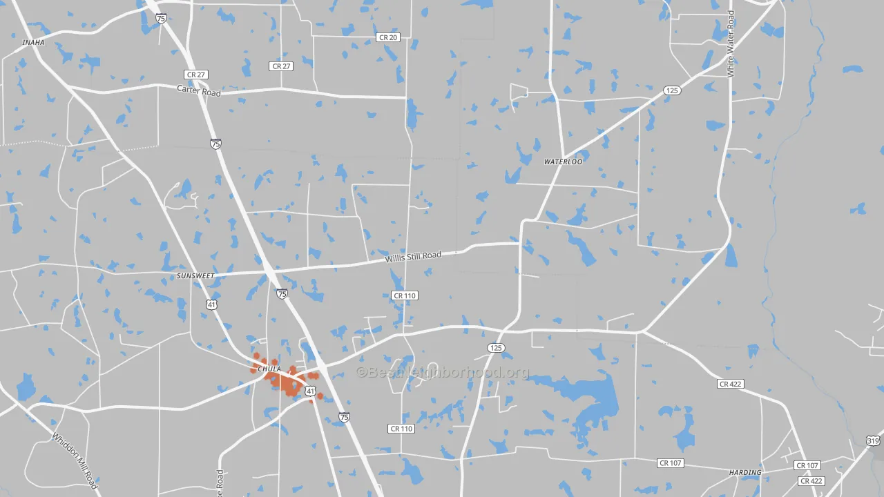 Bike Grade map of 31733, GA