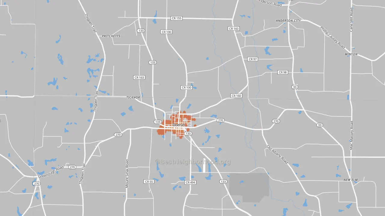Bike Grade map of 31744, GA