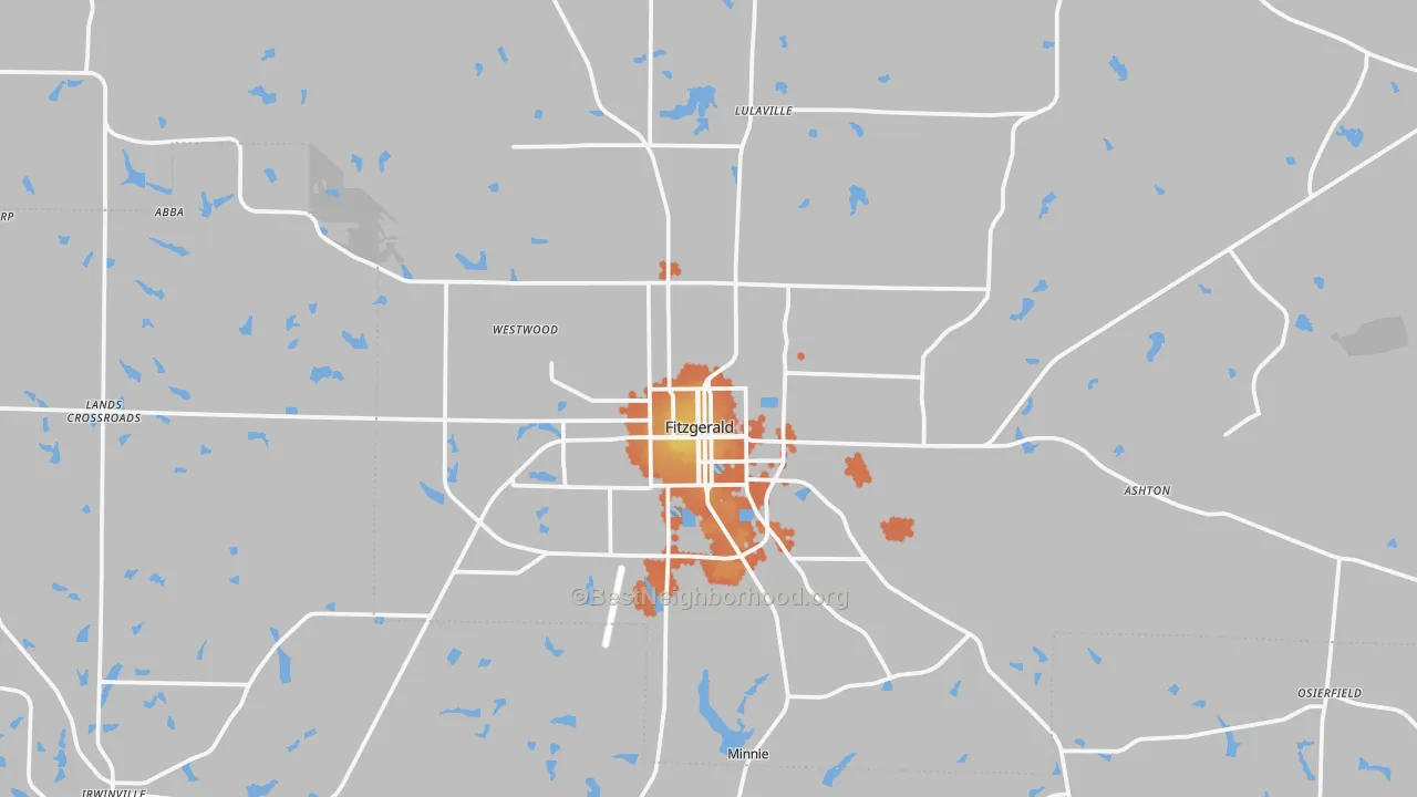 Bike Grade map of 31750, GA