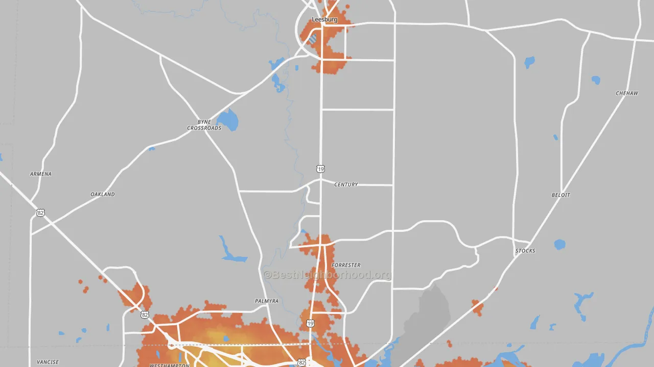Bike Grade map of 31763, GA