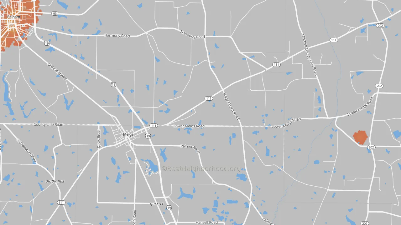 Bike Grade map of 31765, GA