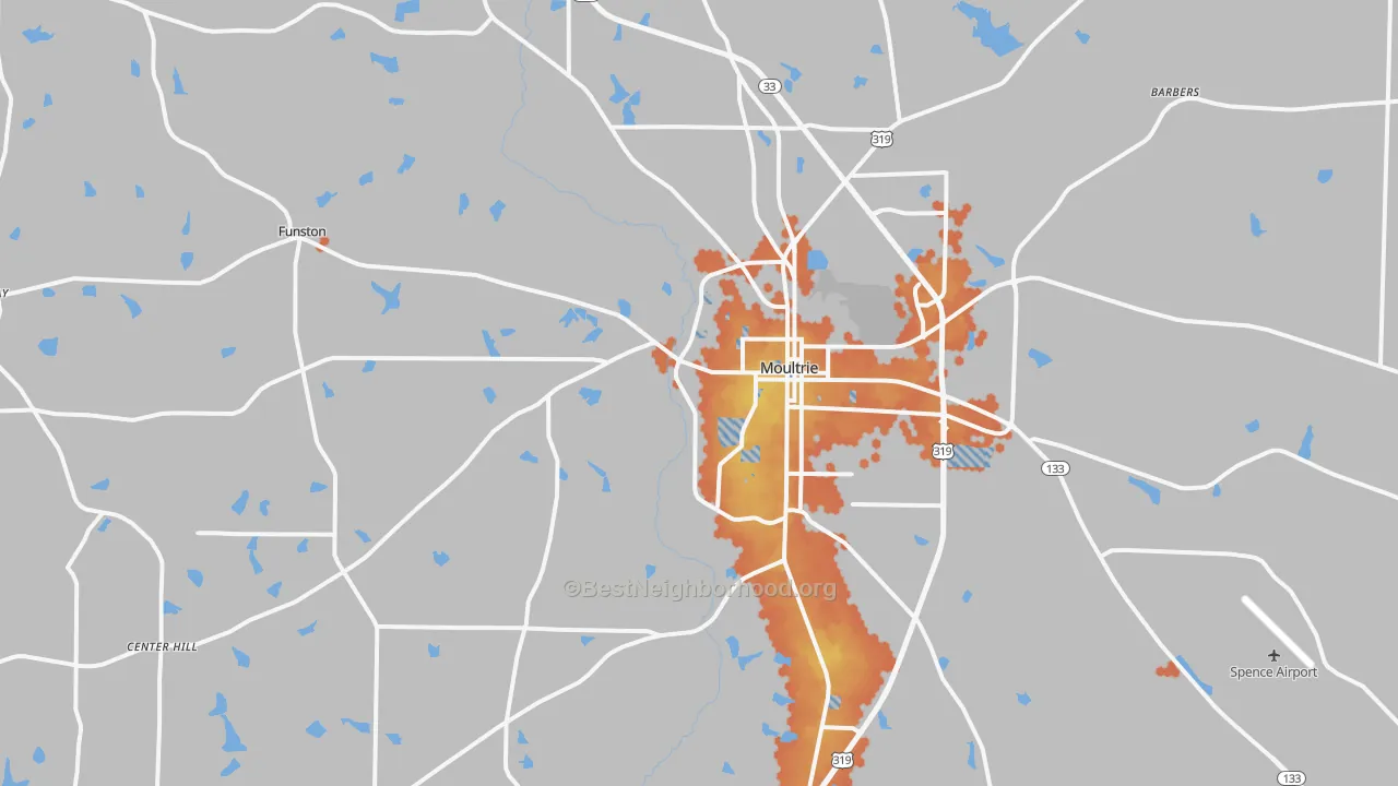 Bike Grade map of 31768, GA