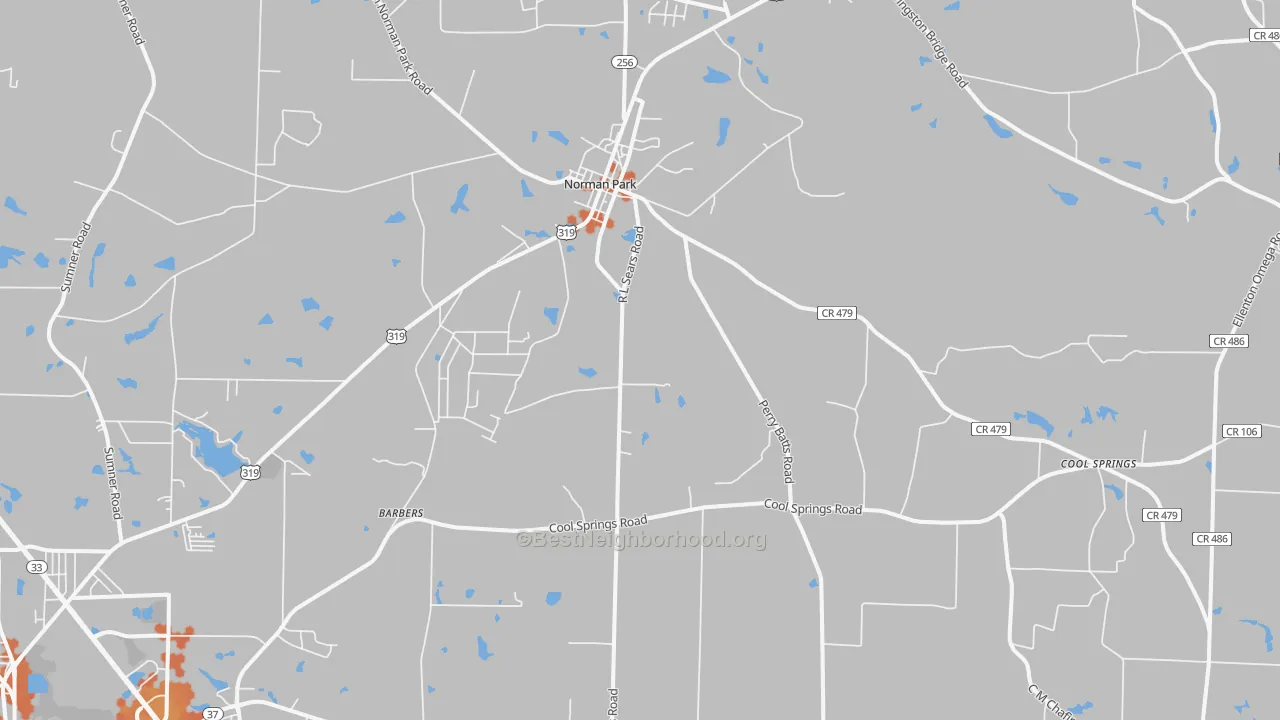 Bike Grade map of 31771, GA